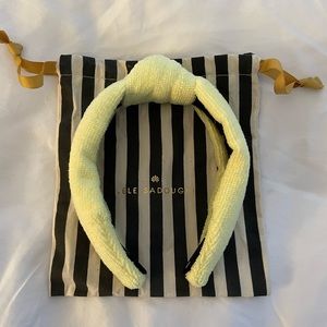 Lele Sadoughi Yellow Terry Cloth Knotted Headband